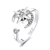 Cubic Zirconia Rotating Open Cuff Ring MATO-PW0001-061P-05-1