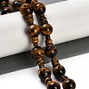 Natural Tiger Eye 3-Hole Guru Beads Strands G-H064-E04-01-2