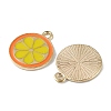 Light Gold Tone Alloy Enamel Pendants ENAM-F145-02G-02-1