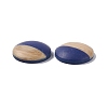 Two Tone Wood Grain Frosted Imitation Leather Style Resin Cabochons LS-RESI-G053-01D-2