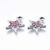 Platinum Plated Alloy Charms PALLOY-T073-06P-02-RS-3