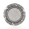 Vintage Adjustable Iron Finger Ring Components Alloy Cabochon Bezel Settings PALLOY-O039-08AS-1