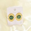 304 Stainless Steel Natural African Turquoise(Jasper) Stud Earrings EJEW-G421-02G-01-2