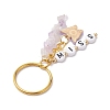 Alloy Acrylic Enamel with Natural Amethyst Keychain KEYC-JKC00805-01-4