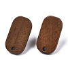 Walnut Wood Stud Earring Findings MAK-N032-047-3