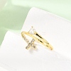 Adjustable Brass Micro Pave Cubic Zirconia Cuff Open Rings CU-CBABA66-05G-3