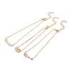 3Pcs Alloy Rhinestones Anklets LS-AJEW-S083-01G-05-2