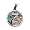 304 Stainless Steel with Paua Shell Pendants STAS-G268-02Z-P-2