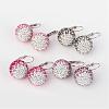 Polymer Clay Czech Crystal Disco Ball Leverback Earrings EJEW-L180-M-2