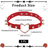 Adjustable Adjustable Gothic PU Leather Alloy Spike Rivet Heart Choker Necklaces for Women NJEW-WH20816-006P-C-2