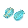 Electroplate and Golden Metal Enlaced Glass Beads EGLA-T029-01C-2