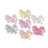 UV Plated & Crackle Transparent Acrylic Beads OACR-G033-04C-1