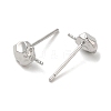 Rhodium Plated 925 Sterling Silver Ear Stud Findings STER-P056-07P-2