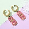 304 Stainless Steel Enamel Hoop Earrings for Women STAS-Z105-01G-05-2