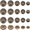 Olycraft 50Pcs 5 Style 4-Hole Brass Buttons BUTT-OC0001-19-1