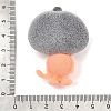 Animal Theme Flocking Silicone Pendants SIL-C012-03C-3