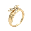 Brass Micro Pave Cubic Zirconia Bird Open Cuff Rings Set for Women RJEW-U002-11G-5