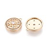 Brass Pave Clear Cubic Zirconia Pendants KK-T081-04G-2