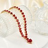 Brass Full Red Cubic Zirconia Heart Pendant Necklaces for Women NJEW-M079-01C-2