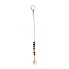 Chakra Leaf Crystal Suncatcher Dowsing Pendulum Pendants PALLOY-JF00460-01-5