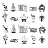 100Pcs 10 Style Tibetan Style Alloy Pendants TIBEP-CJ0001-74-1