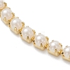 Square Brass Claw ABS Plastic Imitation Pearl Link Chain Bracelets for Women BJEW-JB12846-3