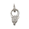 Brass Micro Pave Clear Cubic Zirconia Lobster Claw Clasps KK-A230-11P-1