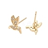 Brass Pave Clear Cubic Zirconia Stud Earring EJEW-S217-G03-2