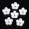 4-Petal ABS Plastic Imitation Pearl Bead Caps X-OACR-S020-32-2