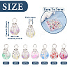 70Pcs 7 Colors Baking Painted Transparent Glass Pendants PALLOY-TA0002-48-3