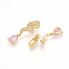 Brass Micro Pave Cubic Zirconia Pendants KK-T070-65B-2