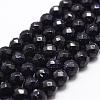 Synthetic Blue Goldstone Beads Strands G-D840-14-8mm-1