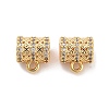 Brass Micro Pave Clear Cubic Zirconia Tube Bails KK-S394-06C-1