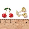 Brass Enamel Stud Earrings EJEW-F895-24A-G-3
