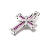 Brass Micro Pave Magenta Cubic Zirconia Pendants CU-CBA4BAF-03P-2