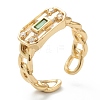 Brass Micro Pave Clear Cubic Zirconia Rings RJEW-O042-03G-B-3