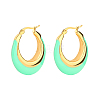 Colorful Double Spelling Crescent U-shaped Gold-plated Drip Glue Earrings PS7751-1-1