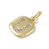 Rack Plating Brass Micro Pave CLear Cubic Zirconia Charms KK-E110-14G-U-2