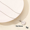 Stainless Steel Flat Round Pendant Necklaces LL9510-1-1