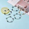 Glass Pearl & Star Beaded Stretch Bracelet for Women BJEW-JB08389-2