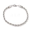 Tarnish Resistant 5MM 201 Stainless Steel Rope Chain Bracelets for Women BJEW-R318-02P-1