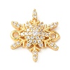 Brass Micro Pave Cubic Zirconia Connector Charms KK-U053-06G-1