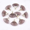 Electroplate Natural Strawberry Quartz Pendants X-G-T112-04B-1