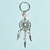 Natural Rose Quartz with Aolly Keychain PW-WG49538-04-1