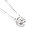 Brass Micro Pave Cubic Zirconia Pendant Necklaces NJEW-I230-20-4