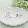 4Pcs 2 Colors Brass Micro Pave Clear Cubic Zirconia Cuff Earrings EJEW-HY0001-26-4