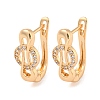 Brass Micro Pave Clear Cubic Zirconia Hoop Earrings EJEW-A107-01B-KCG-1