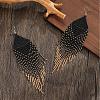 Bohemian Style Black Fringe Dangle Earrings FQ3351-5