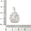 925 Sterling Silver Clear Cubic Zirconia Flower Pendants STER-M092-03P-3