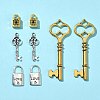 8Pcs 4 Styles Tibetan Style Alloy Skeleton Key Lock Pendants FIND-FS0002-11-8